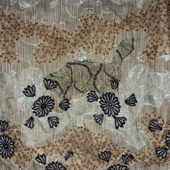 Sandy Starkman Gold Embroidered Jacket Blazer w/ Fish & Sea Turtle Design Size M - Picture 2 of 9